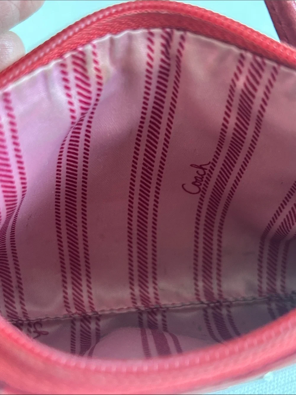 Coach Ashley Vintage Red Leather Wristlet